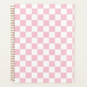 Karo Baby Pink und White Checkerboard Muster Planer (Vorderseite)