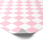 Karo Baby Pink und White Checkerboard Muster Poster (Ecke)
