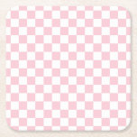 Karo Baby Pink und White Checkerboard Muster Rechteckiger Pappuntersetzer<br><div class="desc">Prüfmuster - Hellrosa und weiße Schachbrett.</div>