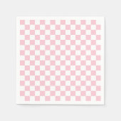 Karo Baby Pink und White Checkerboard Muster Serviette (Vorderseite)