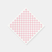 Karo Baby Pink und White Checkerboard Muster Serviette (Ecke)