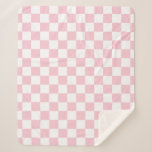 Karo Baby Pink und White Checkerboard Muster Sherpadecke<br><div class="desc">Prüfmuster - Hellrosa und weiße Schachbrett.</div>