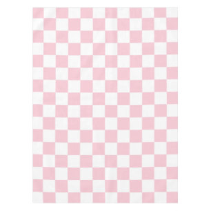 Karo Baby Pink und White Checkerboard Muster Tischdecke