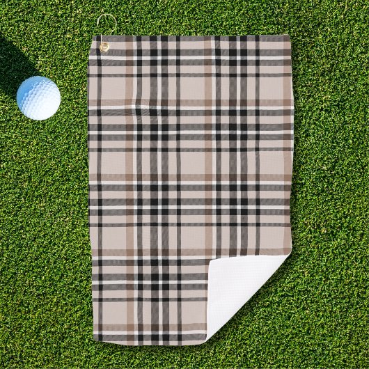 Karo-Beige Golfhandtuch