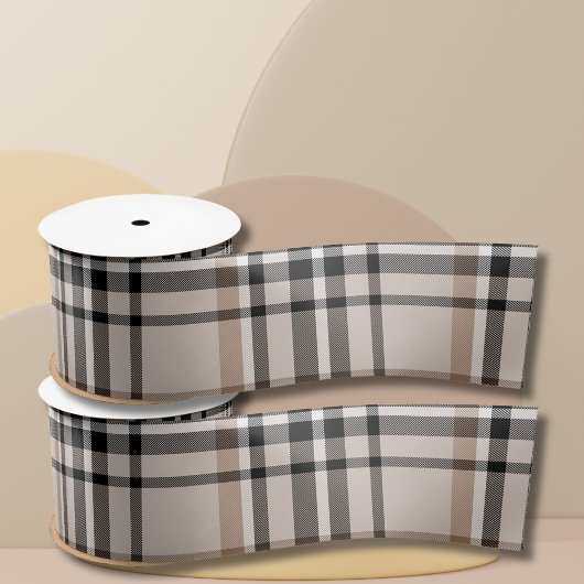 Karo-Beige Satinband