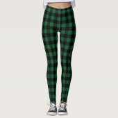 Karo Black and Green Buffalo Leggings (Vorderseite)