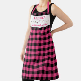 Karo Black and Pink Buffalo Sweet Kitchen Schürze