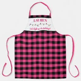 Karo Black and Pink Buffalo Sweet Kitchen Schürze