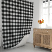 Karo Black and White Buffalo Duschvorhang