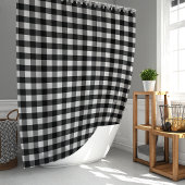Karo Black and White Buffalo Duschvorhang