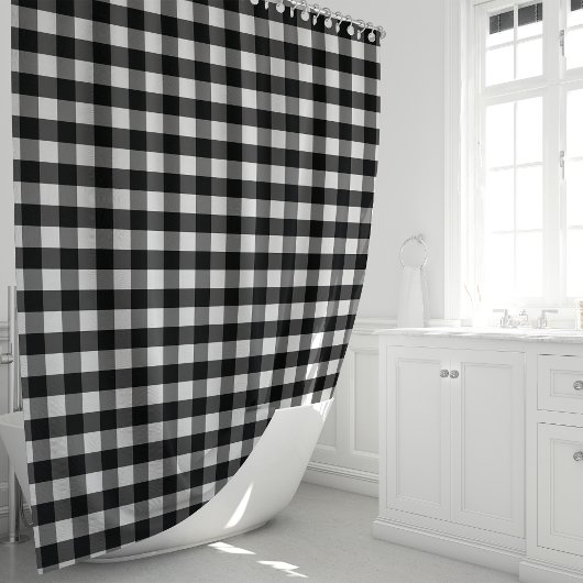 Karo Black and White Buffalo Duschvorhang