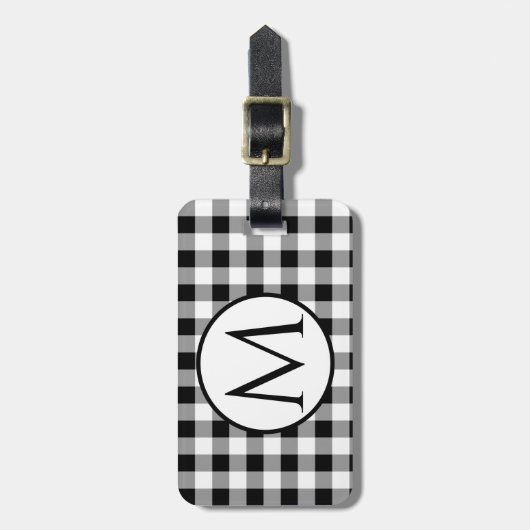 Karo Black and White Buffalo Gepäckanhänger (Vorderseite vertikal)