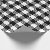 Karo Black and White Buffalo Geschenkpapier (Ecke)