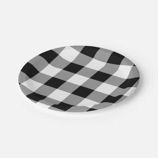 Karo Black and White Buffalo Pappteller (Schrägansicht)