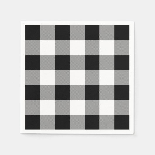 Karo Black and White Buffalo Serviette (Vorderseite)