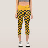 Karo Black Gold Team Schulkollegen Fans Capri Leggings (Vorderseite)