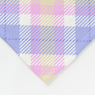 Karo Blau Pink Gelb Fleecedecke