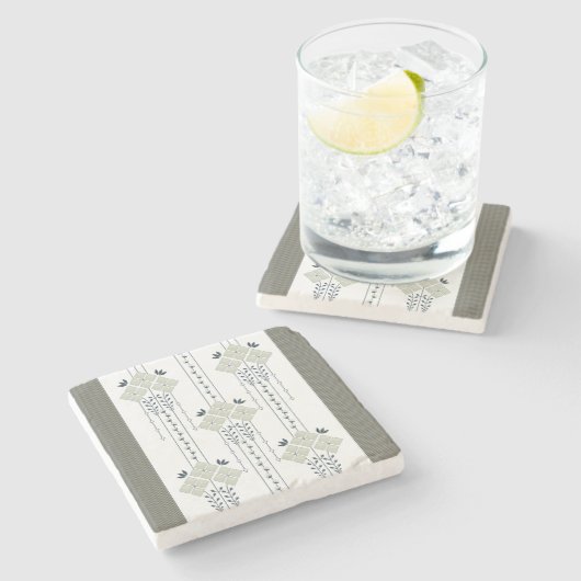 Karo-Blume Steinuntersetzer (Seitenansicht)