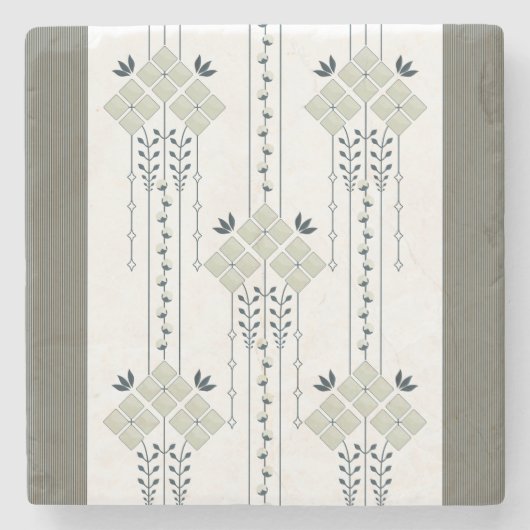 Karo-Blume Steinuntersetzer (Vorderseite)