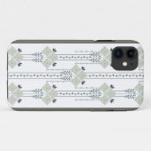 Karo-Blumen- und Lockenmuster Case-Mate iPhone Hülle (Rückseite (Horizontal))