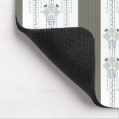 Karo-Blumen- und Lockenmuster Mousepad (Ecke)