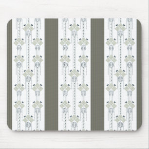 Karo-Blumen- und Lockenmuster Mousepad