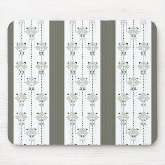 Karo-Blumen- und Lockenmuster Mousepad (Vorne)