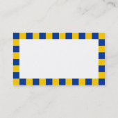 Karo Border - Blau und Amber Visitenkarte (Rückseite)