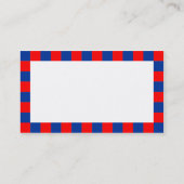 Karo Border - Rot und Blau Visitenkarte (Rückseite)