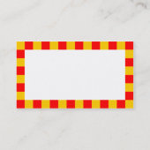 Karo Border - Rot und Gelb Visitenkarte (Rückseite)