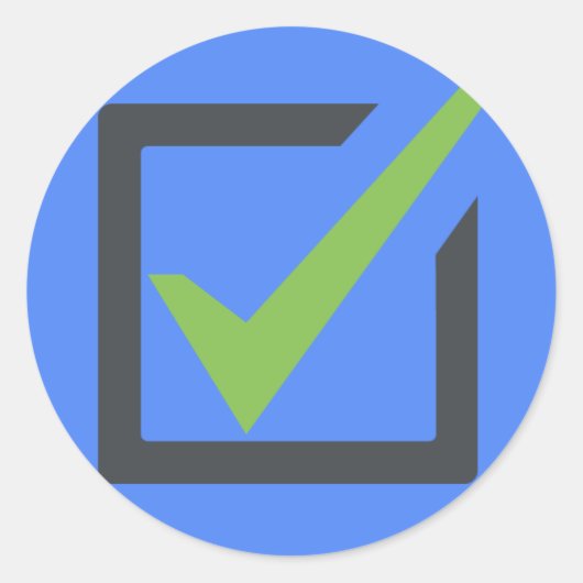 Karo Box Emoji Runder Aufkleber (Vorderseite)