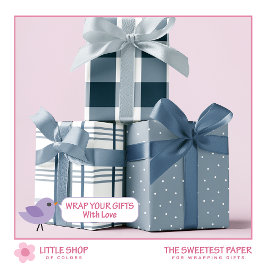 Karo Classic Blue and White Buffalo Geschenkpapier Set