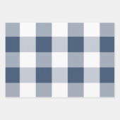 Karo Classic Blue and White Buffalo Geschenkpapier Set (Vorderseite)