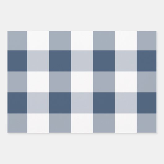 Karo Classic Blue and White Buffalo Geschenkpapier Set (Vorderseite)