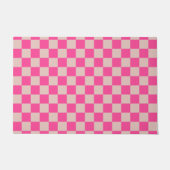 Karo Coral Pink Checked Pattern Checkerboard Fußmatte (Vorderseite)