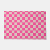 Karo Coral Pink Checked Pattern Checkerboard