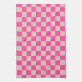 Karo Coral Pink Checked Pattern Checkerboard Geschirrtuch (Vertikal)