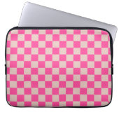 Karo Coral Pink Checked Pattern Checkerboard Laptopschutzhülle (Vorderseite)