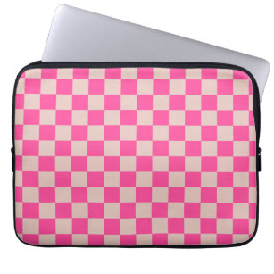 Karo Coral Pink Checked Pattern Checkerboard Laptopschutzhülle