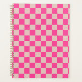 Karo Coral Pink Checked Pattern Checkerboard Planer (Vorderseite)