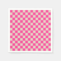 Karo Coral Pink Checked Pattern Checkerboard
