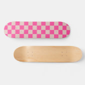 Karo Coral Pink Checked Pattern Checkerboard Skateboard (Horizontal)