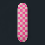 Karo Coral Pink Checked Pattern Checkerboard Skateboard<br><div class="desc">Schachbrett - Korallenrosa und Lachs.</div>