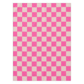 Karo Coral Pink Checked Pattern Checkerboard Tischdecke (Vorderseite)