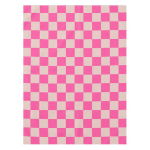 Karo Coral Pink Checked Pattern Checkerboard Tischdecke