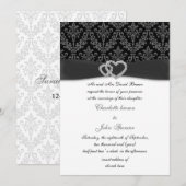 Karo-Damast-Hochzeit Einladung (Vorne/Hinten)