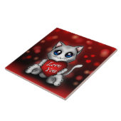 Karo Das Kätzchen liebt dich Fliese (Seite)