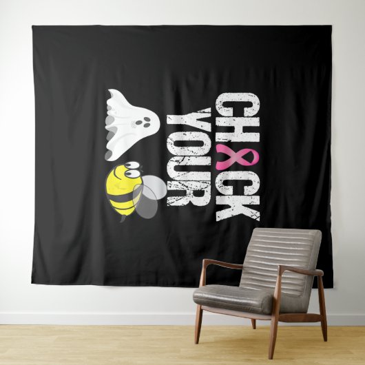 Karo Dein Bienenvolk Funny Breast Cancer Halloween Wandteppich (Beispiel (Horizontal))