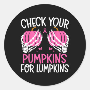 Karo deine Kürbiskins für Lumpkins Halloween-Brust Runder Aufkleber