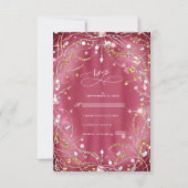 Karo der Liebe Rosa Hochzeit RSVP Karte (Vorderseite)